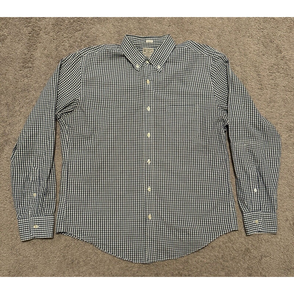 J Crew Shirt Mens Medium Button Down Shirt Checkered Long Sleeve Slim Fit Large